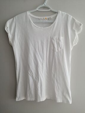 C&C California 100% Pima Cotton White T-Short Chest Pocket Medium